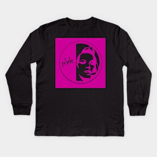 the face of a famous female singer Kids Long Sleeve T-Shirt